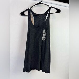 Women's Black Racerback Tank with Pineapple Graphic